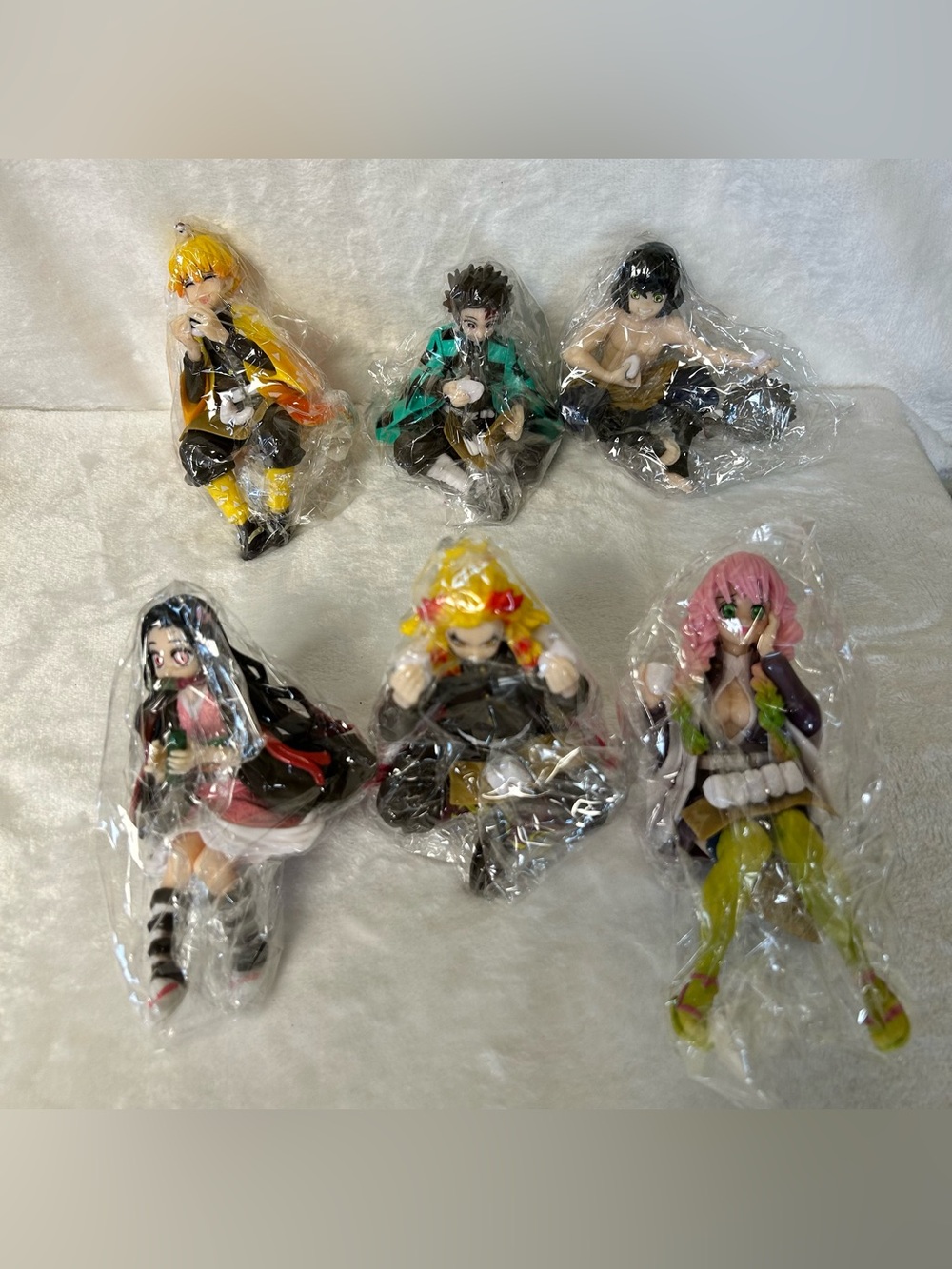 Demon Slayer Characters Sitting Anime Figures Rice Bowl Set of 6